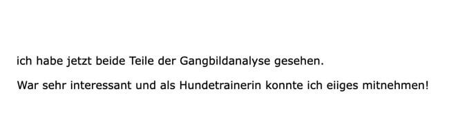 Testimonial Onlinekurs Hunde Gangbild