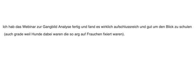 Testimonial Onlinekurs Hunde Gangbild
